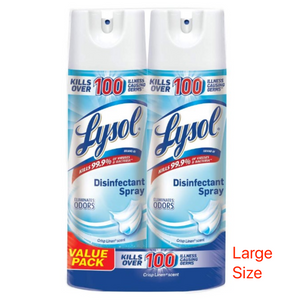 2 of Lysol Disinfectant Spray 19OZ Crisp Linen Scent + 4 of PH5B Disinfectant Wipes (50pcs each)