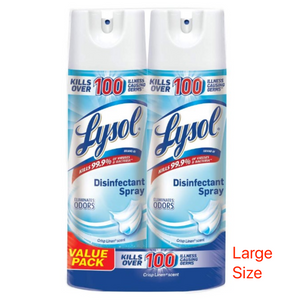 Lysol Disinfectant Spray 19OZ Large Size Crisp Linen Scent- Pack of 2
