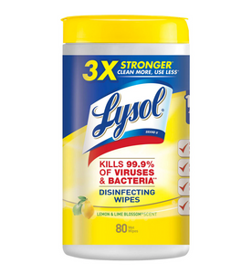 Lysol Disinfectant Wipes 80ct - Lemon Scent