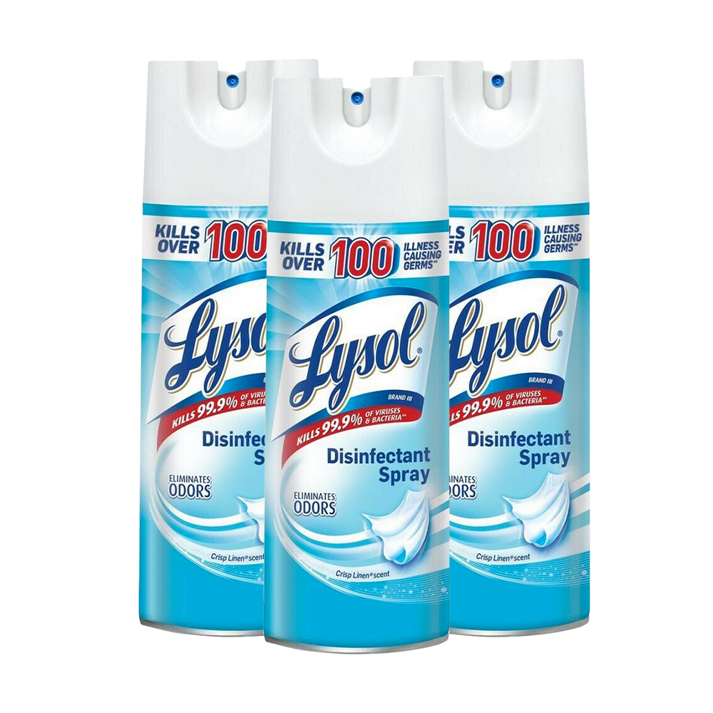 Lysol Disinfectant Spray 12.5OZ Crisp Linen Scent- Pack of 3