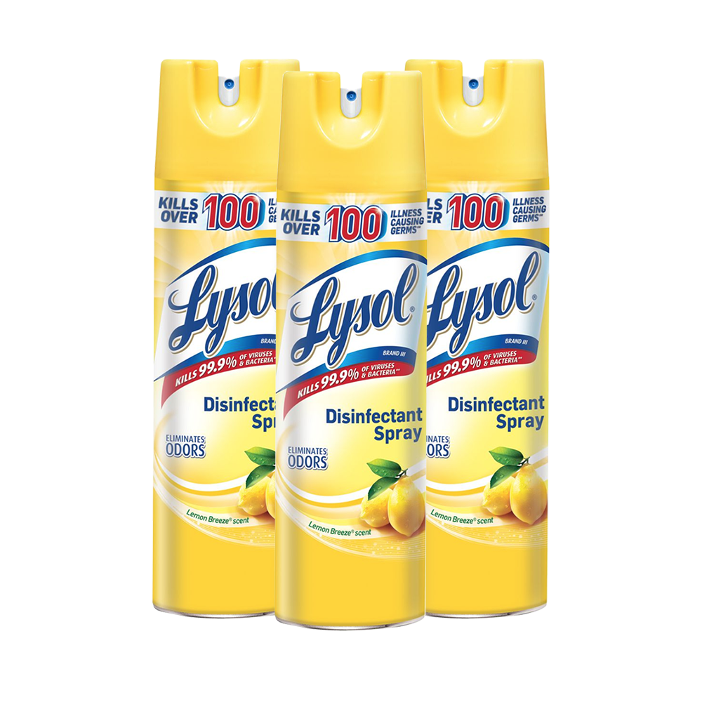 Lysol Disinfectant Spray (Lemon) 12.5OZ - Pack of 3