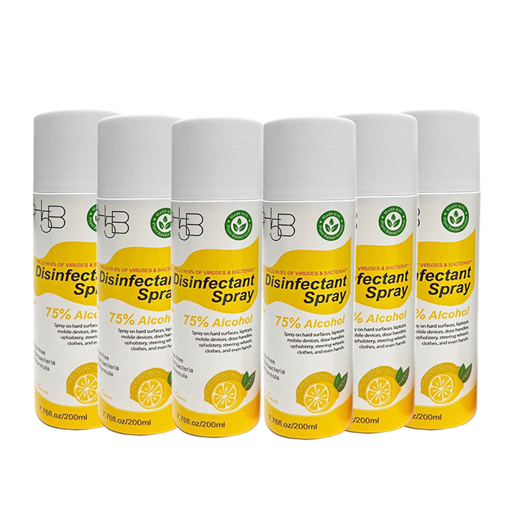 PH5B Disinfectant Spray Lemon Scent Kill 99.9% Viruses & Bacteria - Pack of 6 (7.76oz each)