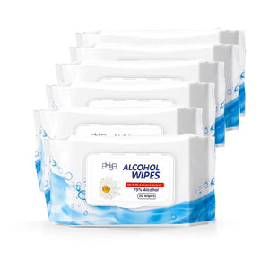 PH5B Disinfectant Wipes Kill 99.9% Viruses & Bacteria - Pack of 6 (50pcs each)