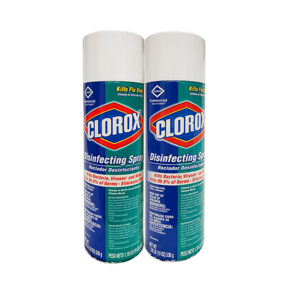 Newest Clorox Disinfectant Spray 19OZ Kill 99.9% Germs - Pack of 2 (538g each)