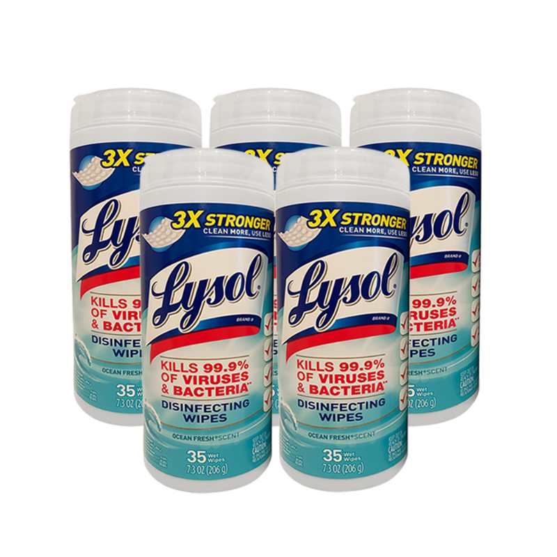 5 of Lysol Wipes 35 count (OC)