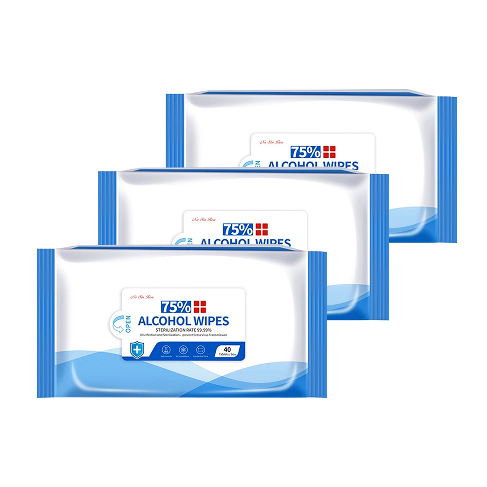 75% ALCOHOL WIPES - Pack of 3